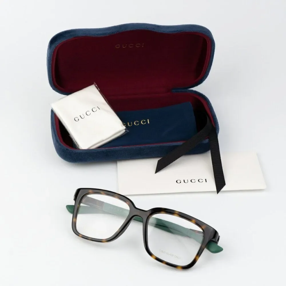 NEW Gucci GG1738O 003 Havana Green Unisex Square Eyeglasses GG 1738O